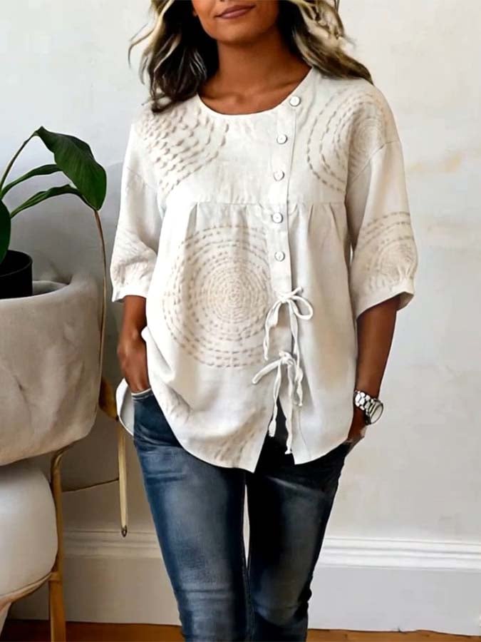 Cassia | Embroidered Linen Blouse