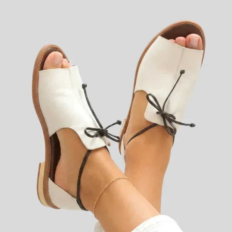 Amaryllis | Metallic Lace-Up Flat Sandals